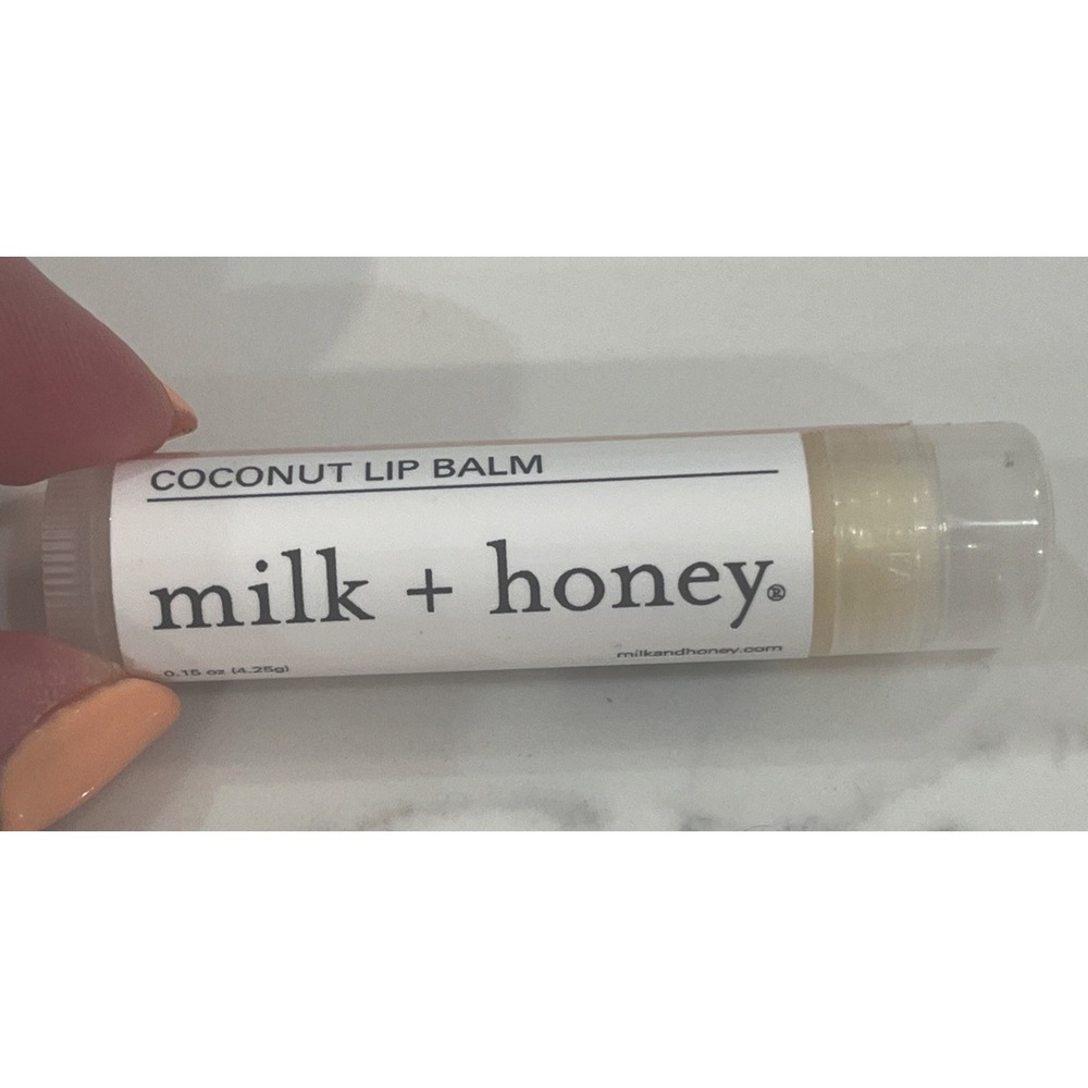 milk + honey Organic Hydrating Coconut Lip Balm Dry & Chapped Lips 0.15 oz NEW